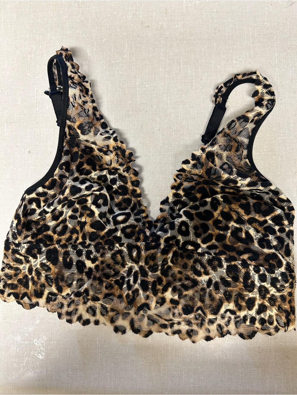 Victoria's Secret PINK Leopard Lace Bralette - Black & Brown